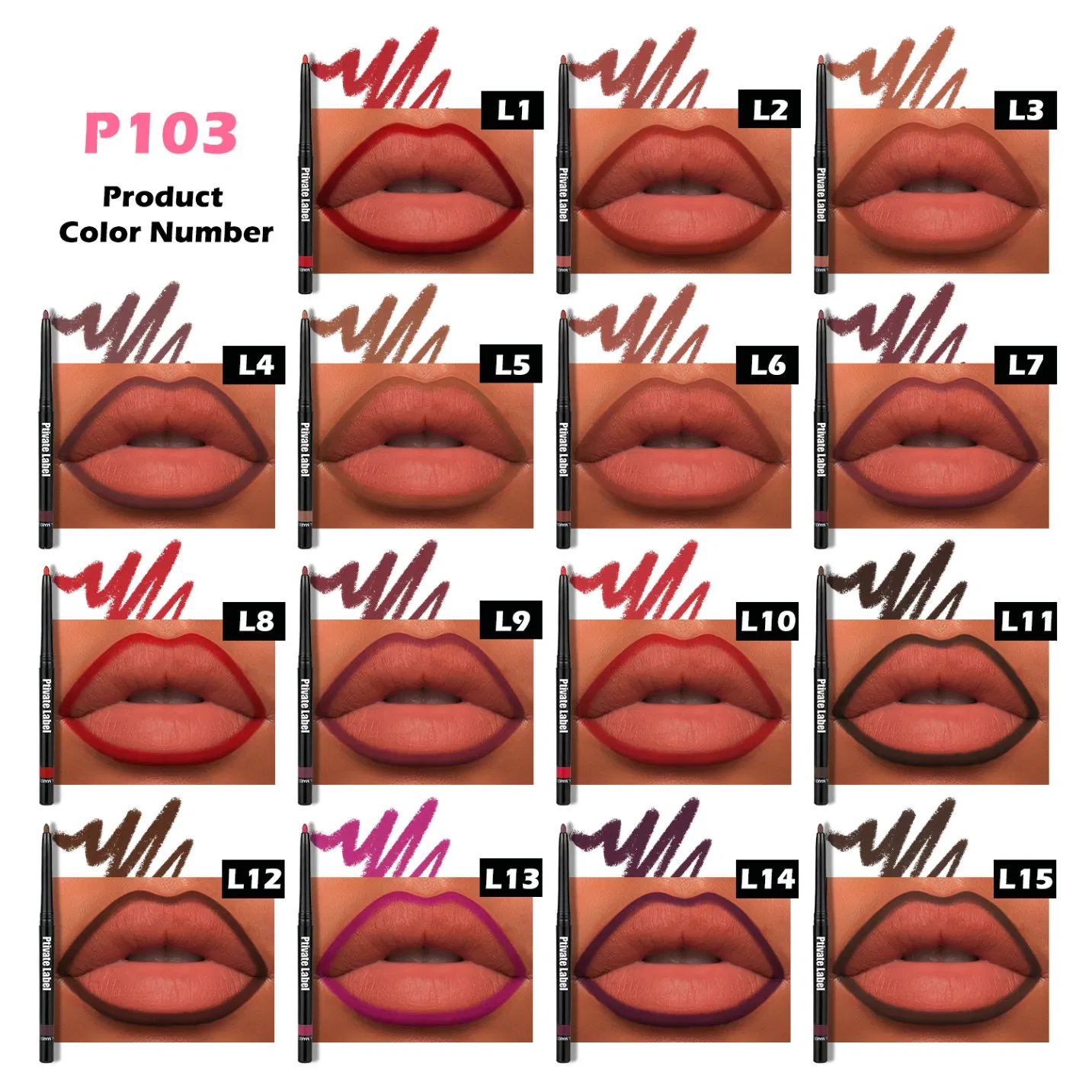 Long Lasting High Quality Lip Liner Vegan Custom Private Label