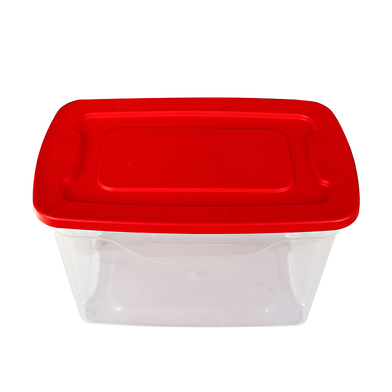 Plastic Heavy Duty 20 Gallon Storage Tote Multi-Purpose Box Transparent Base Colorful Lid