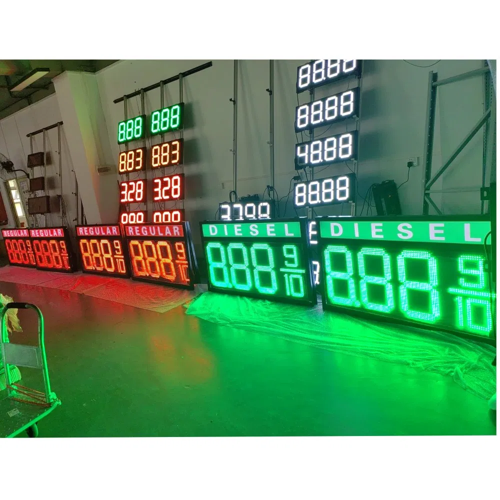 LED Fuel Price Sign Gasoline Screen LED Price Station Large 7 Segment Display for Outdoor Price Board LED Gas Display