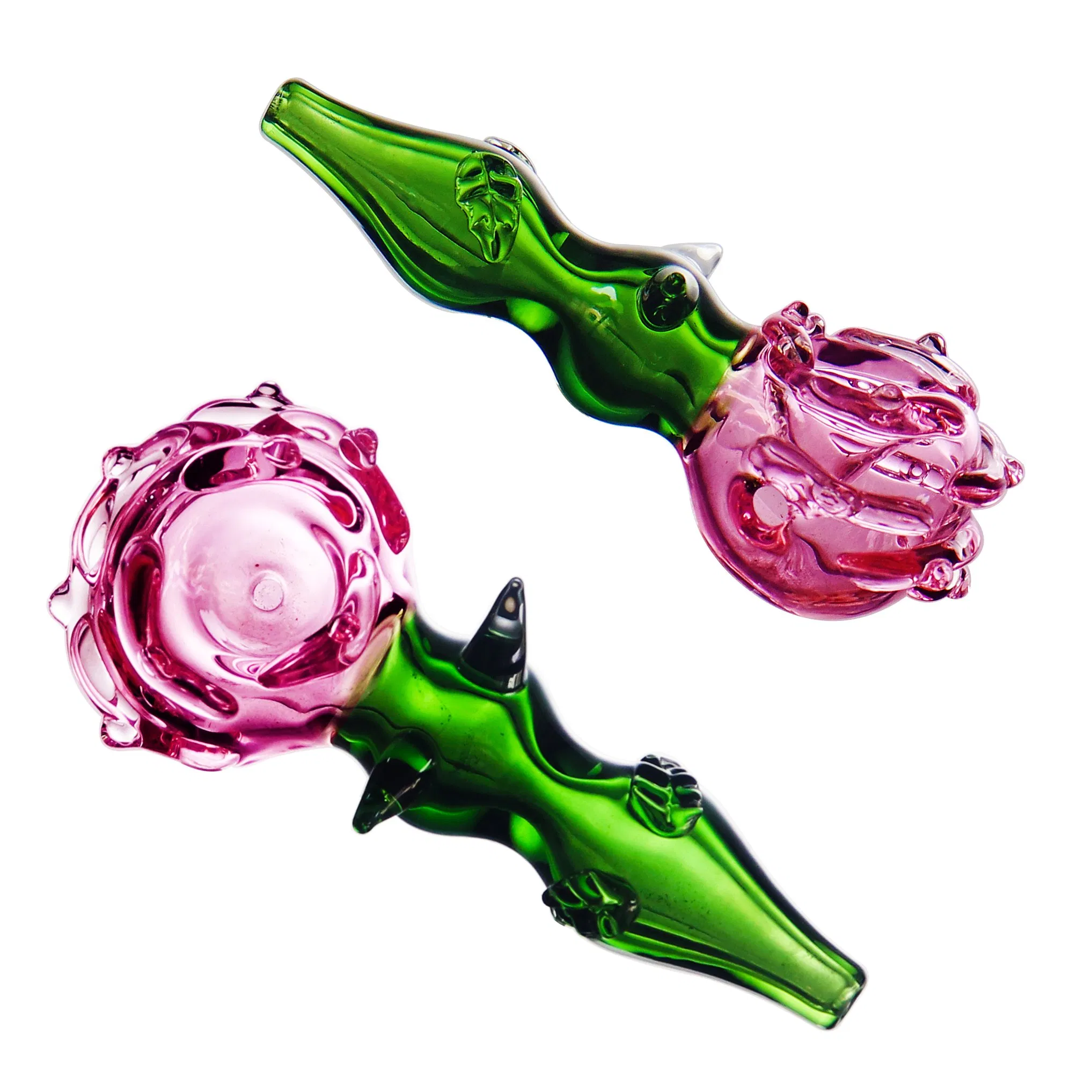 Gp-0915 Hookah Shisha Rose Design Smoking Glass Water Pipe Sweet Puff Hand Pipe