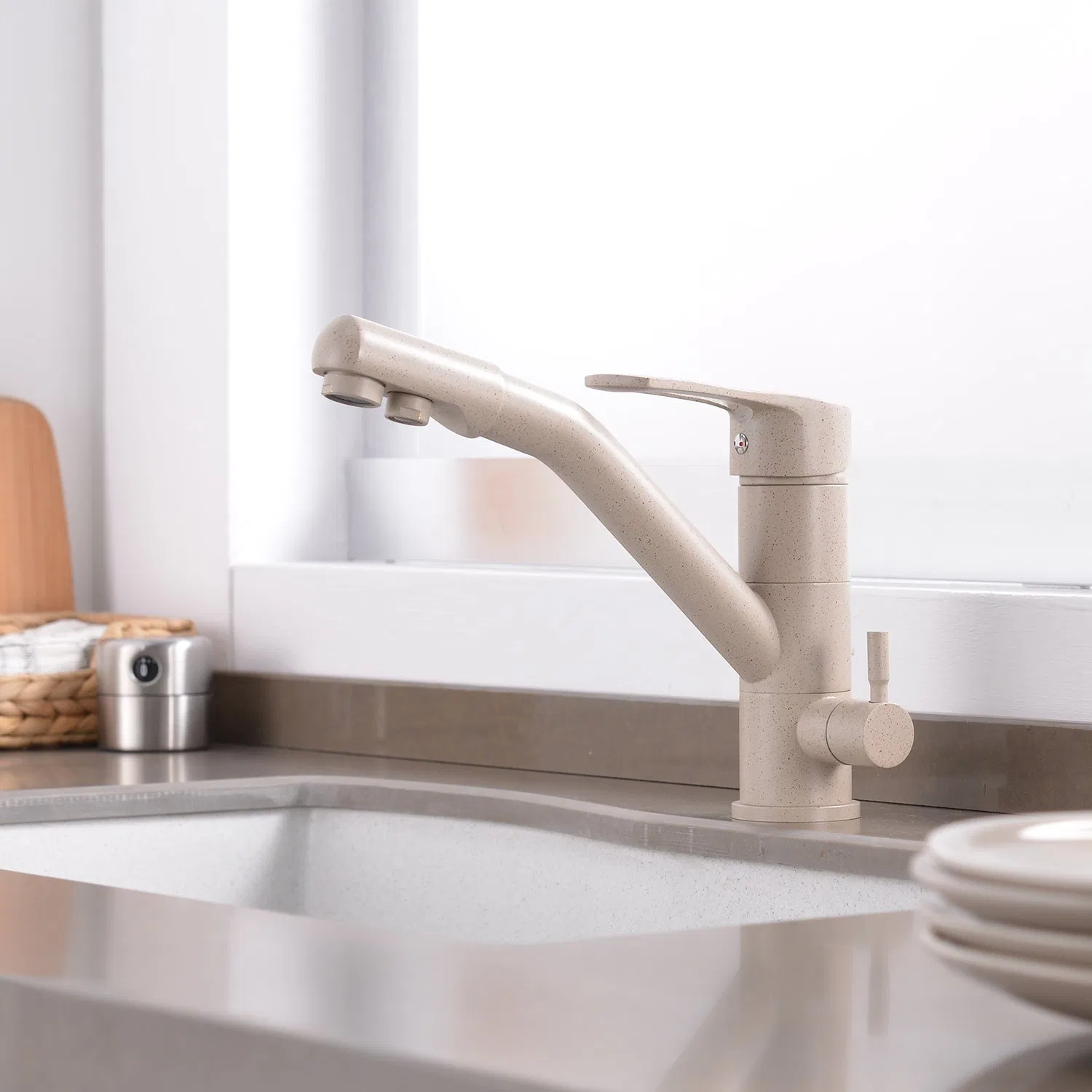 Kitchen Mixer Tap Drinking Filtered Water Outlet, 3 in 1 Sink Faucet