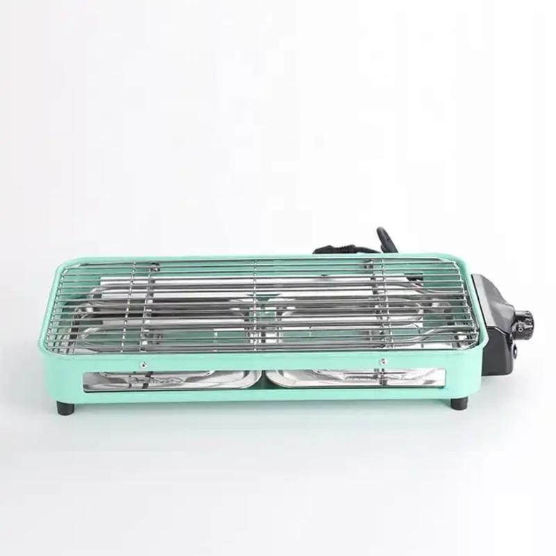 High Quality Green Adjustable Thermometer Indoor Fine Iron Material Electric Barbecue Grill