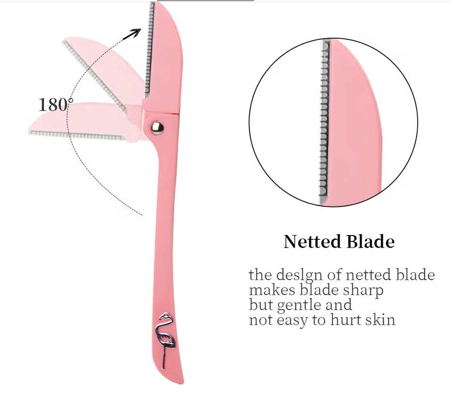 Premium Folding Handle Eyebrow Razor for Precision Trimming