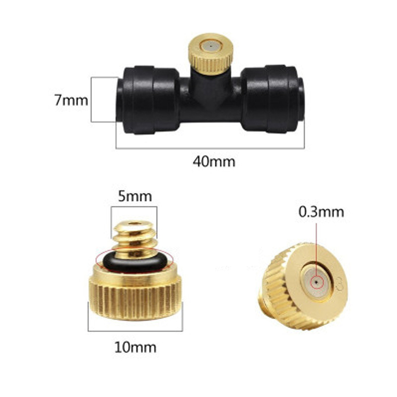 Cross Atomizing Four-Way Sprinkler Garden Greening Cooling Humidification Spray Irrigation Sprinkler 6mm Gray Black