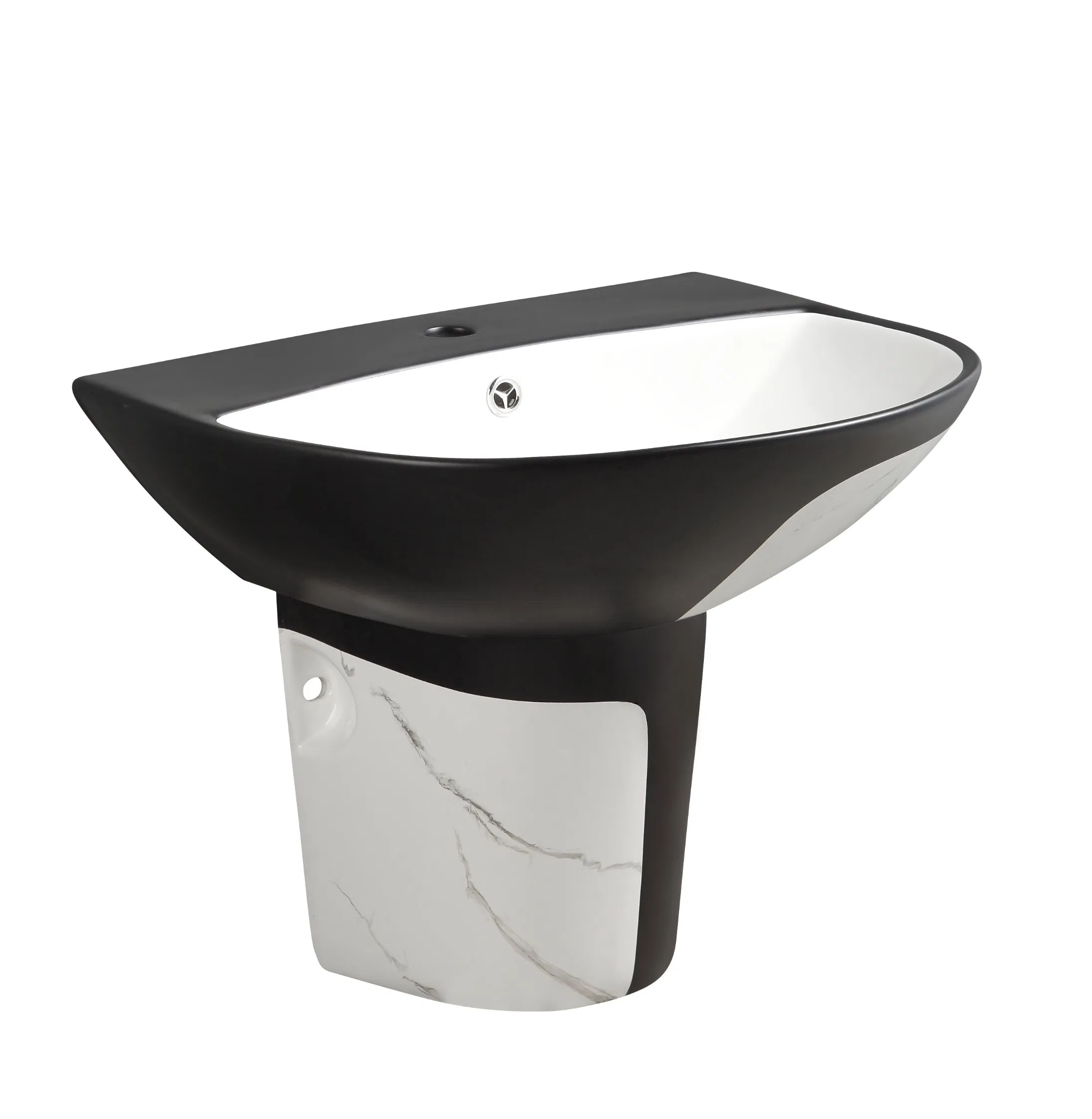 Ceramic Sink Glazed Wall-Hung Hand Wash Washbasin Semi Half Pedestal Basin