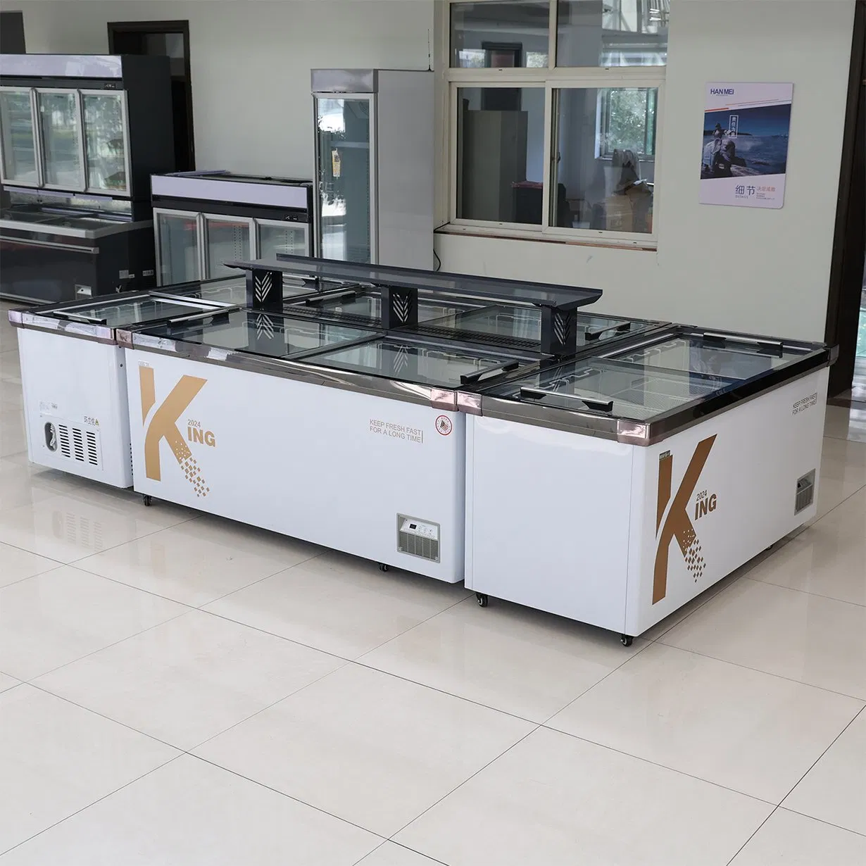 High Quality Supermarket Modern Combination Island Freezer Display Showcase for Frozen Food