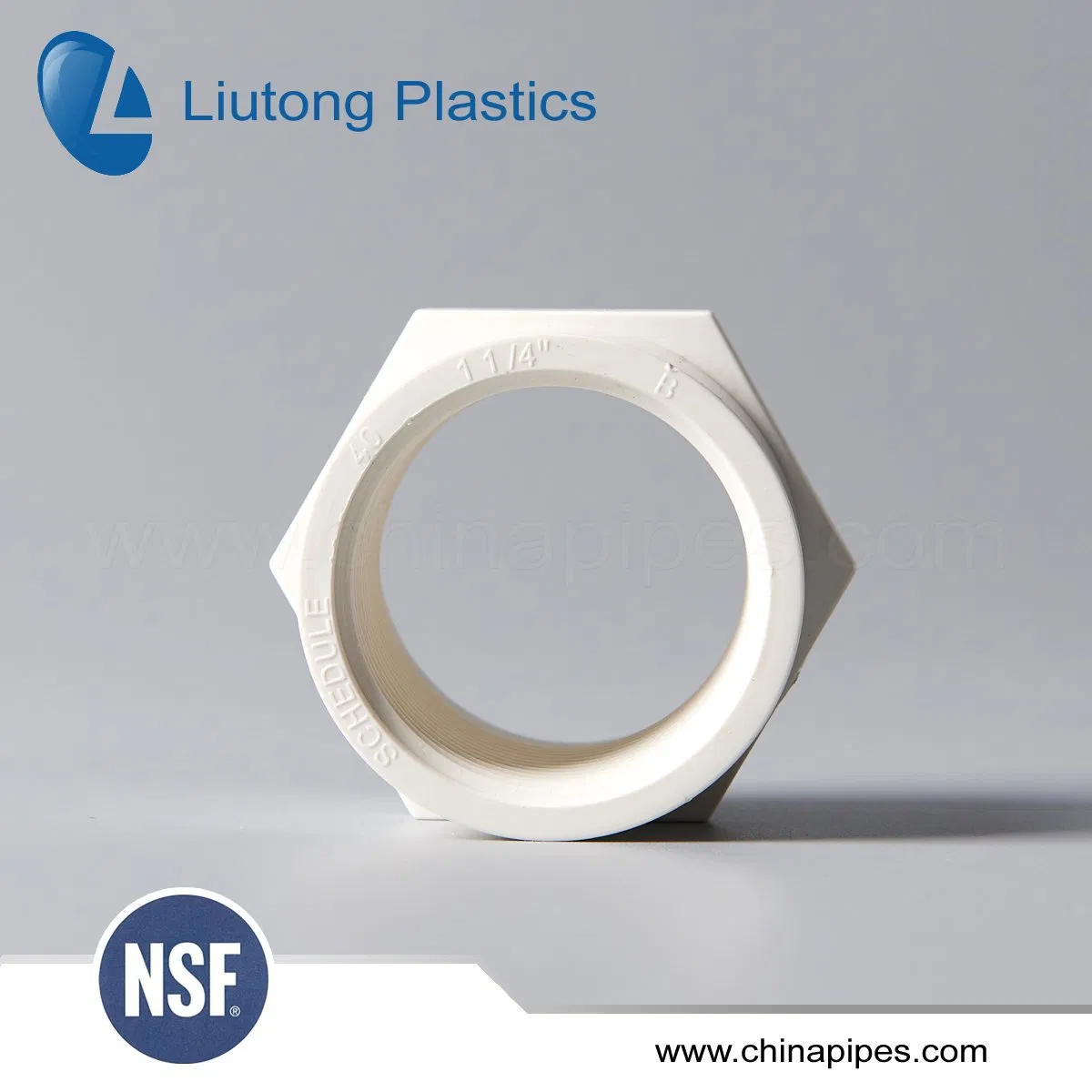 Pipe Fitting Pipe Accessories ASTM D2466 PVC UPVC 3/4"Female Threaded Bushing Reducer