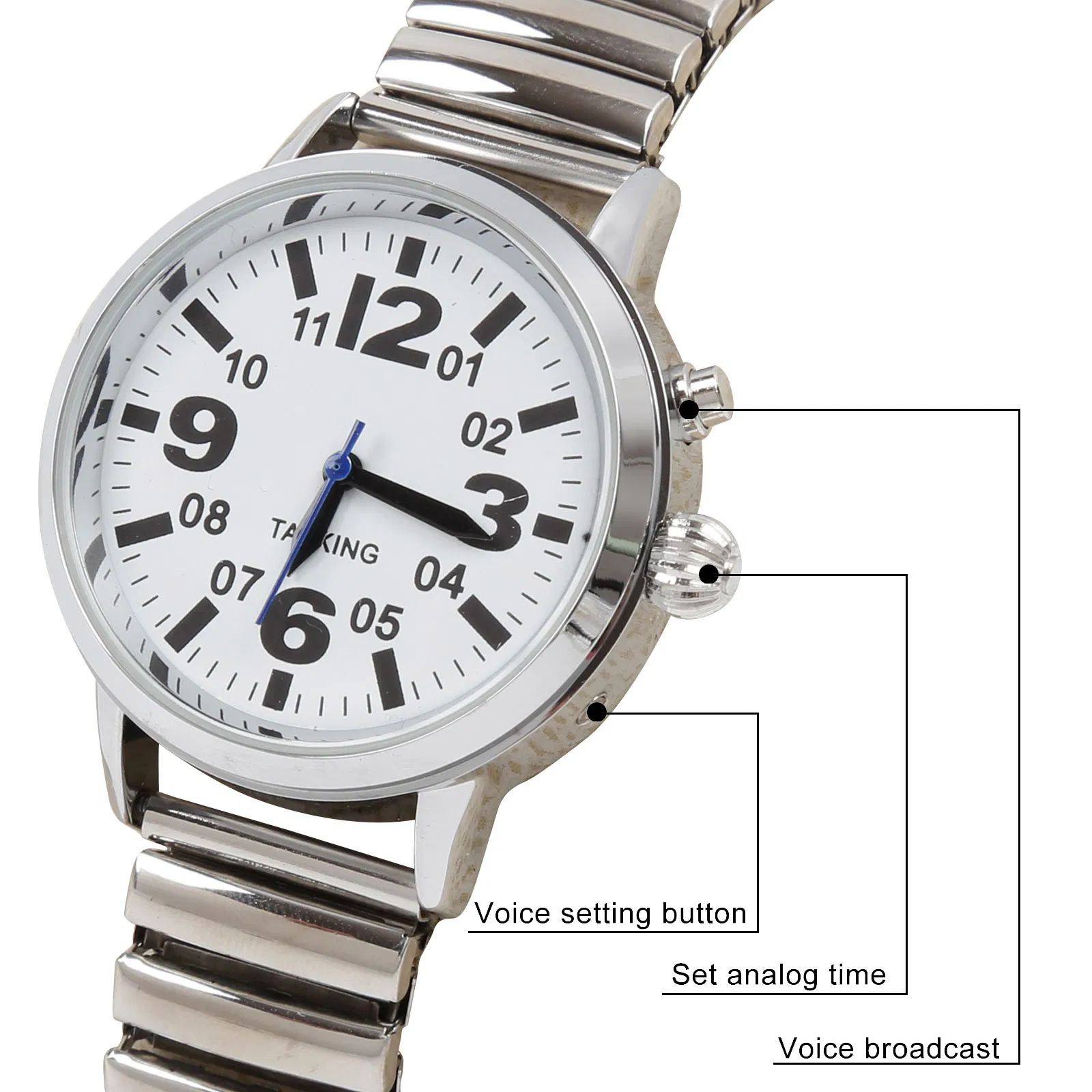 Alloy Case Talking Analogue Watch for Ladies