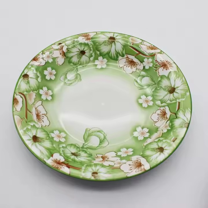 9.25"Soup Plate with Full Under Glaze Decal Ceramics Tableware Porcelainware