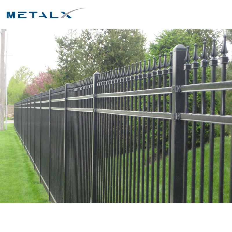 High Quality Ornaments Wrought Iron Black Color Panel Fence