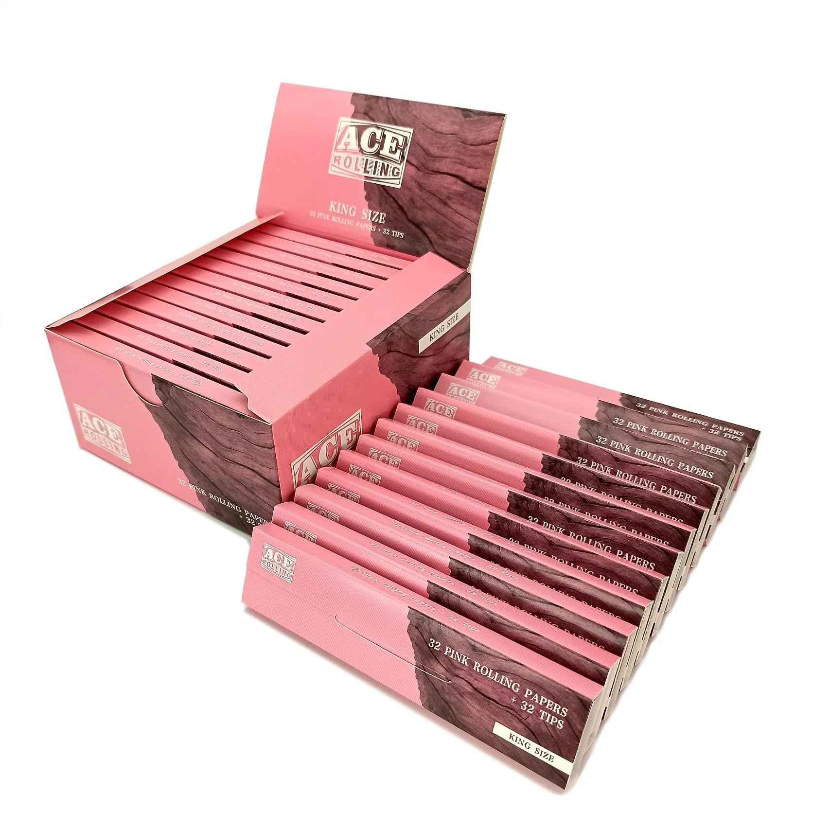 Certified Recreational Use 14G Wood Pulp Kingsize Smoking Joint Paper with Tips