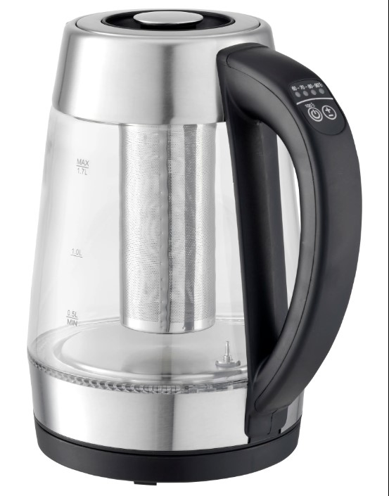 1.7L Glass Tea Filter Digital Temperature Setting Keep Warm Color Changing Electric Water Kettle