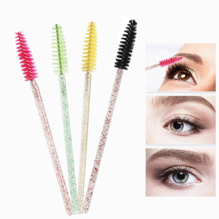 Wholesale Diamond Micro Brush Individual Eyelash Extension Crystal Shiny Disposable Mascara Wands Eyelash Eyebrow Brushes