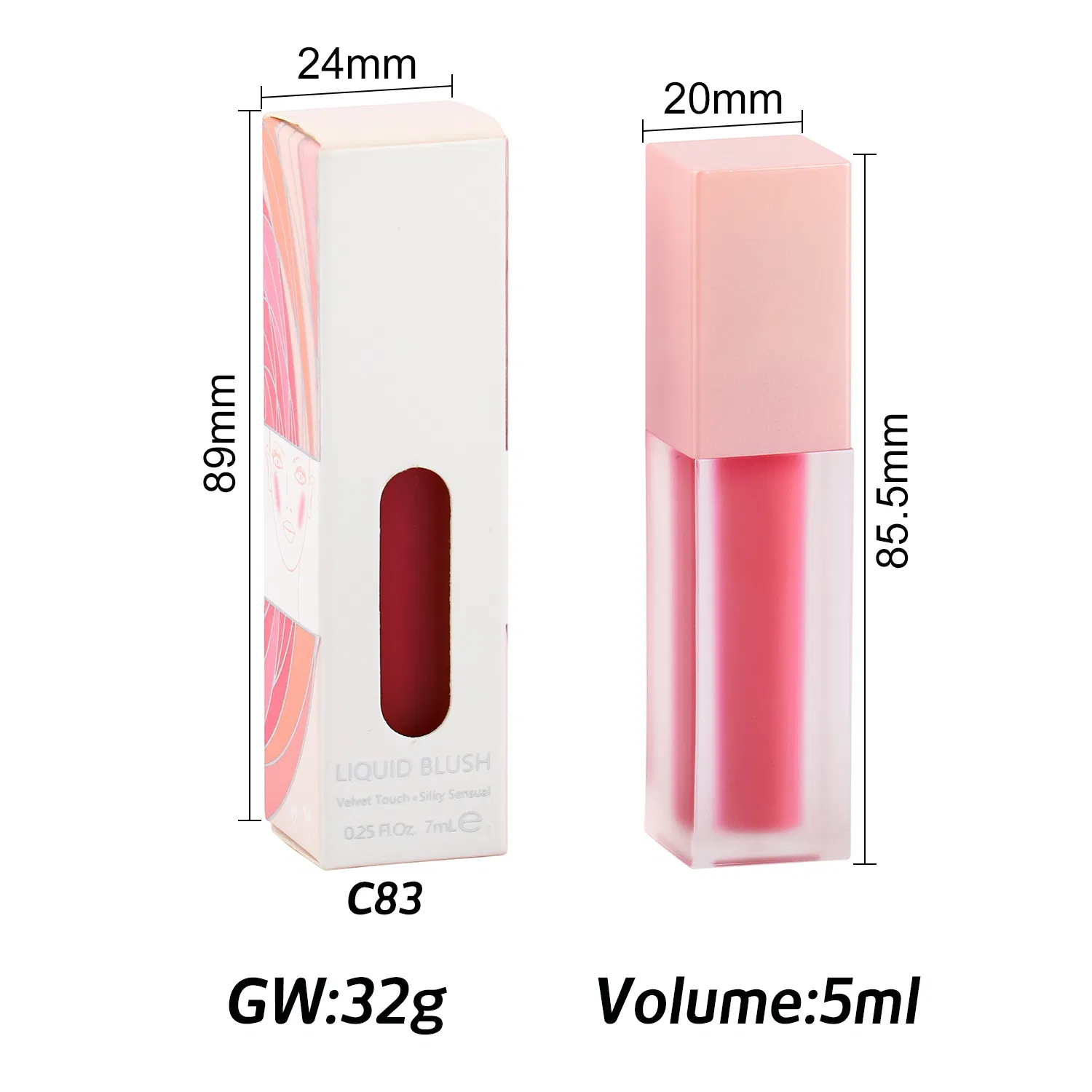 Hot Selling Cosmetics Cruelty Free Makeup Wholesale for Liquid Blush