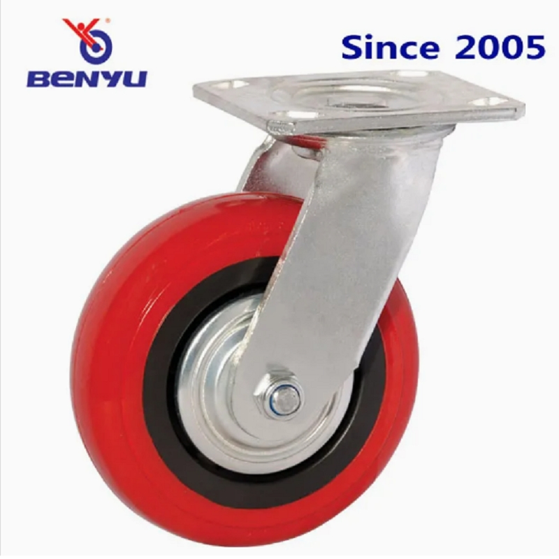 4inch to 8inch Wear Resistant Heavy-Duty Swivel Arcuate PU Caster Wheel China Factory