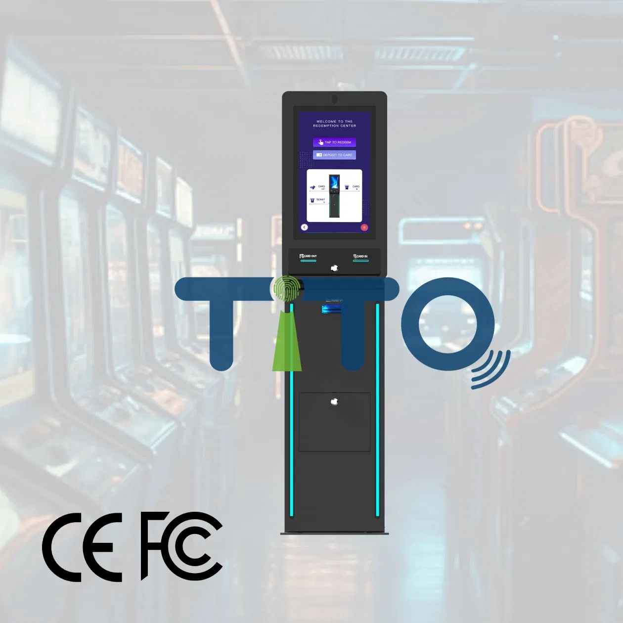 OEM Cashless Ticket Redemption Kiosk with Qr & Gift Card Reader for Video Arcade Games & Fecs