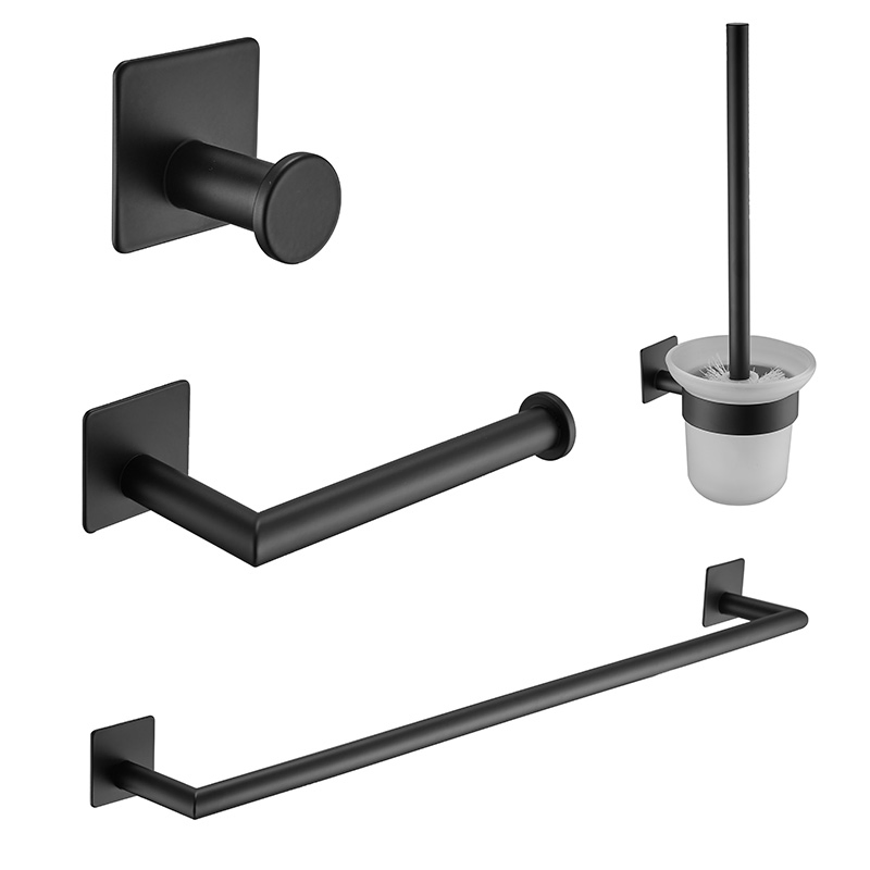 Комплект фурнитуры для ванной Qishi Matte Black, 4 предмета