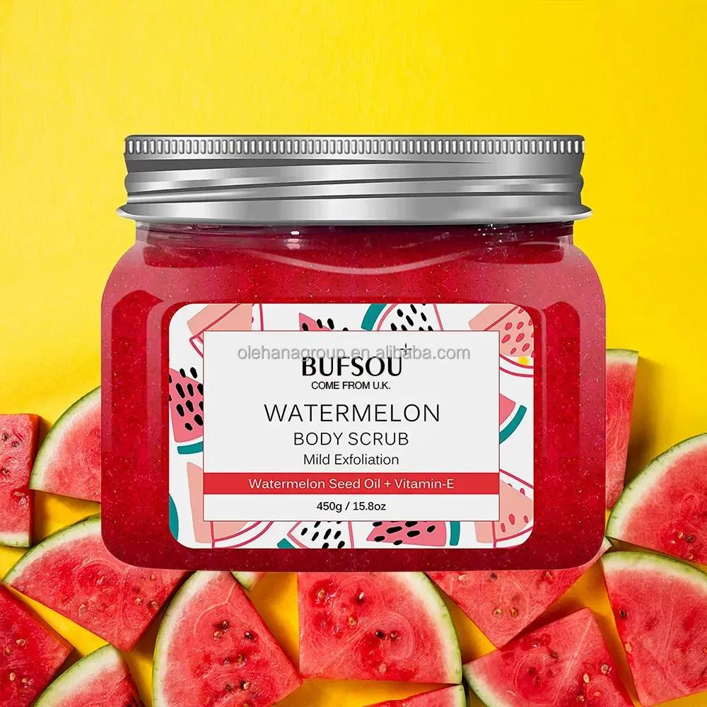 Private Label Manufacturers Custom Logo Deep Cleaning Gently Exfoliating Whitening Organic Watermelon Face Body Scrub