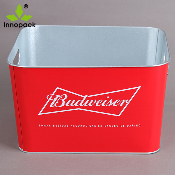 10L Metal Tin Ice Bucket with Handle for Party/Bar