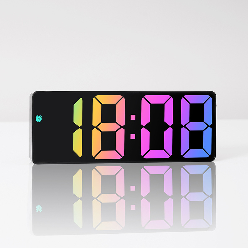 LED Large Character Electronic Clock Bedside Alarm Clock Simple Fashion Colorful Large Screen Clock