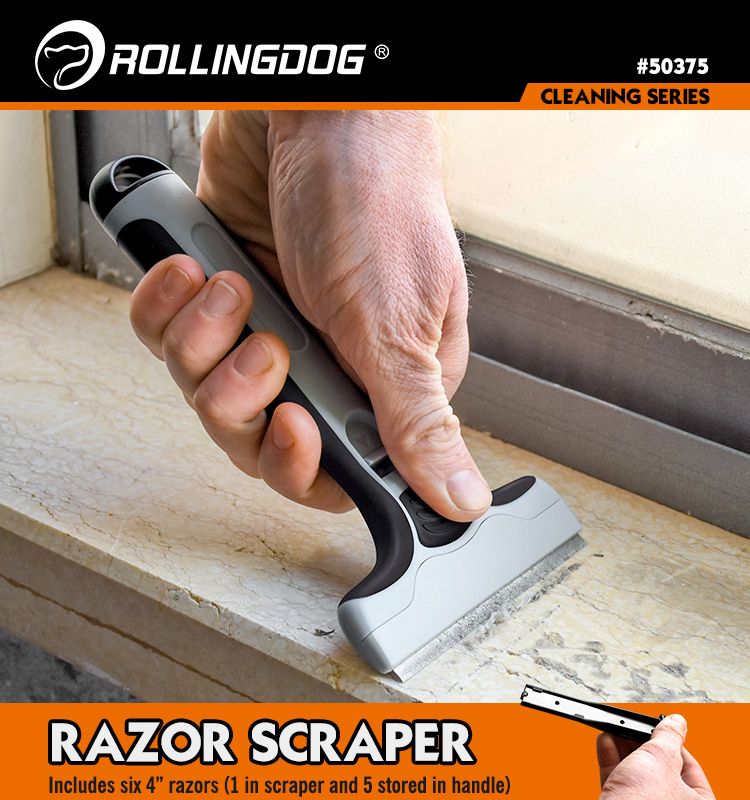 Rolingdog-PRO 50375 Razor Scraper Glass Tile and Other Hard Surfaces Removal Clean
