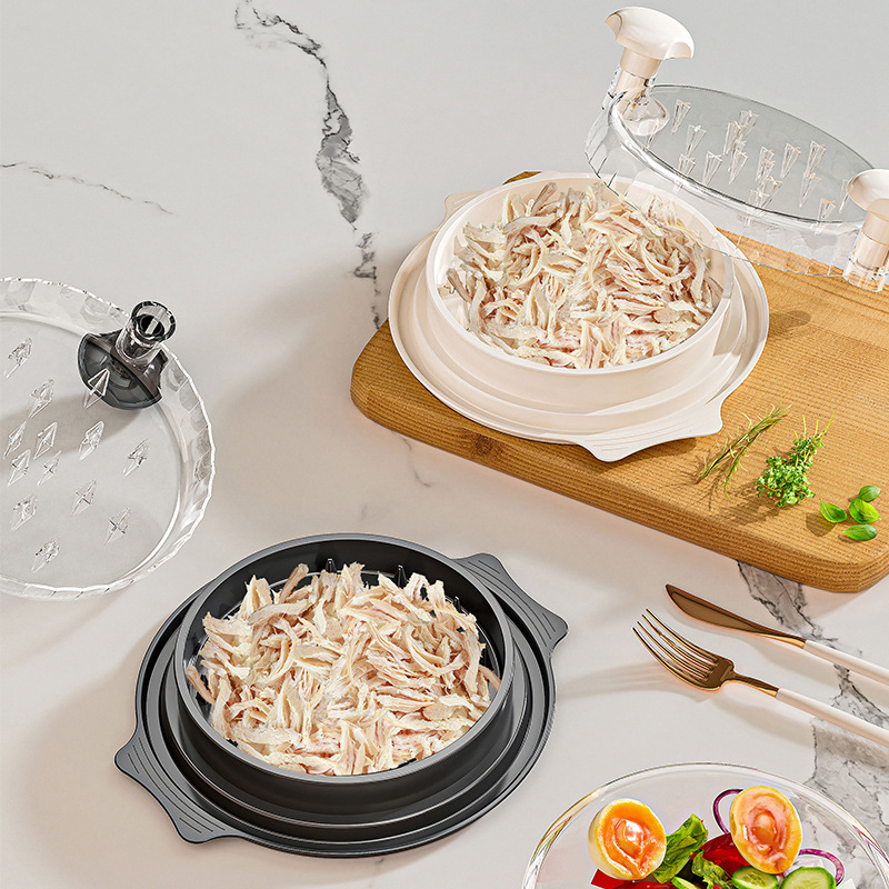 Kitchen Gadgets Poultry Tools Meat Cutter Chicken Shredded Machine Meat Shredder Chicken Shredder Tool Twist with Clear Lid