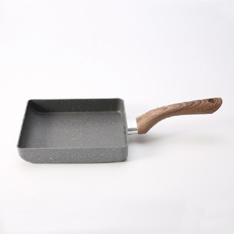 Hot Sale Aluminum Alloy Rectangle Pans Omelette Non Stick Marble Coating Cooking Frying Pan