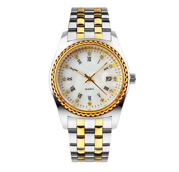 Christmas Gift Bussiness Gold Color Men Wristwatch