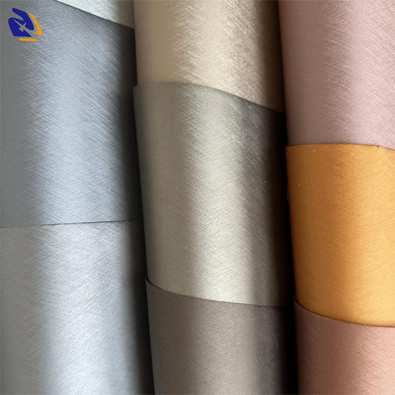 Plain Metallic Matte Finish PVC Decorative Film for Wall Panel Luxury Metalized PVC Film for Interior Decoration