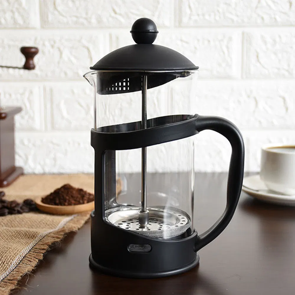 Custom 350/600/800/1000ml French Style Borosilicate Plunger Press Coffee and Tea Maker Plastic+Glass+Steel 1L Capacity