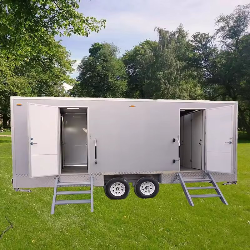 Luxury Portable Toilet Trailer Outdoor Portable Bathrooms Cart Mobile Toilet Camping Bathroom