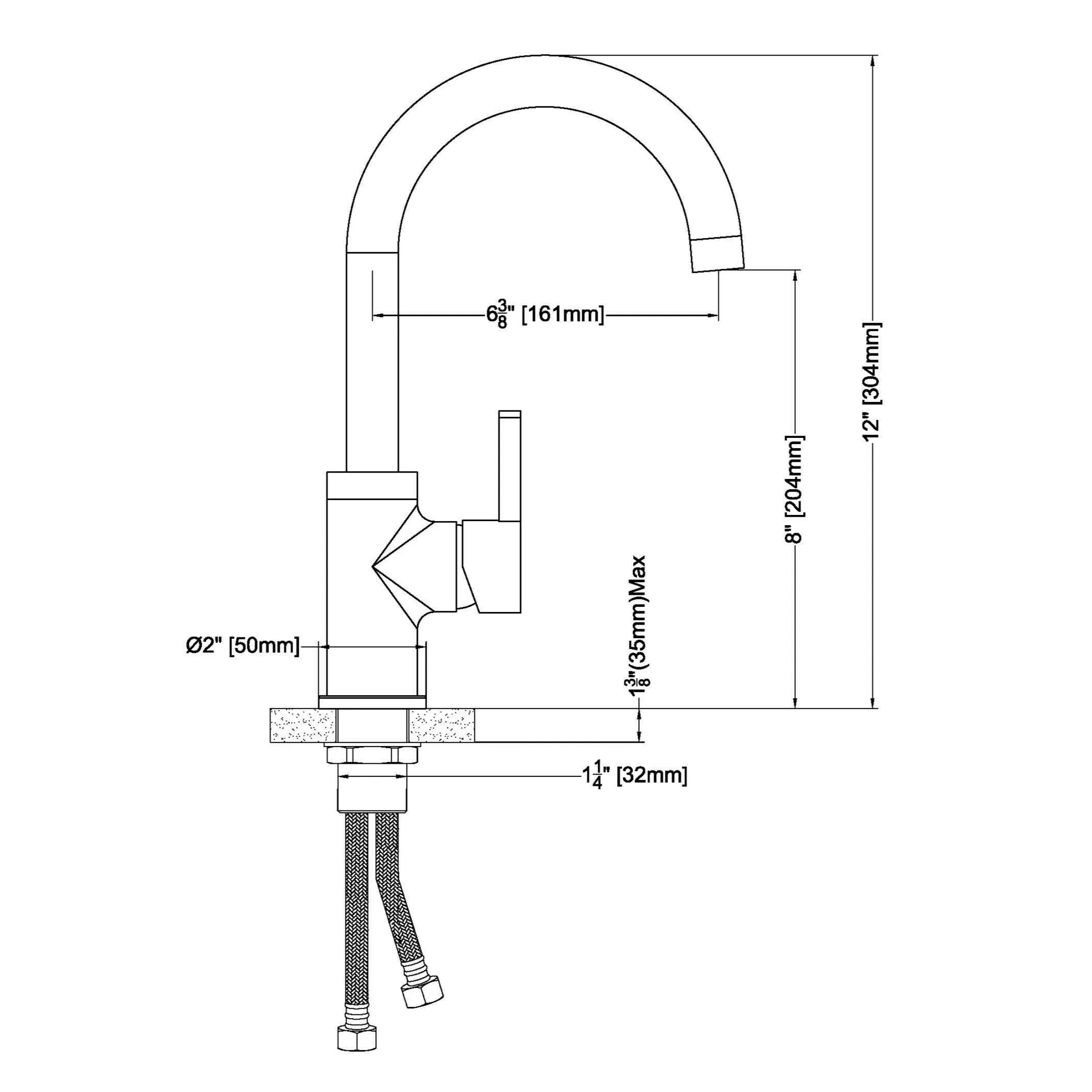 Premium Single Hole Commercial Kitchen Faucet for Restaurants