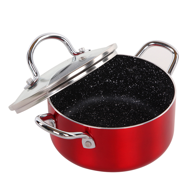 14cm 16cm 18cm Cassrole Red Glossy Mini Stockpot with Spiral Base