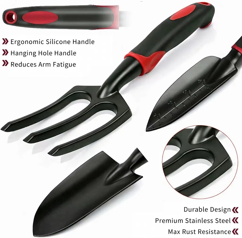 11-Piece Powder Coated Aluminum Garden Tool Set with Shovel & Shears