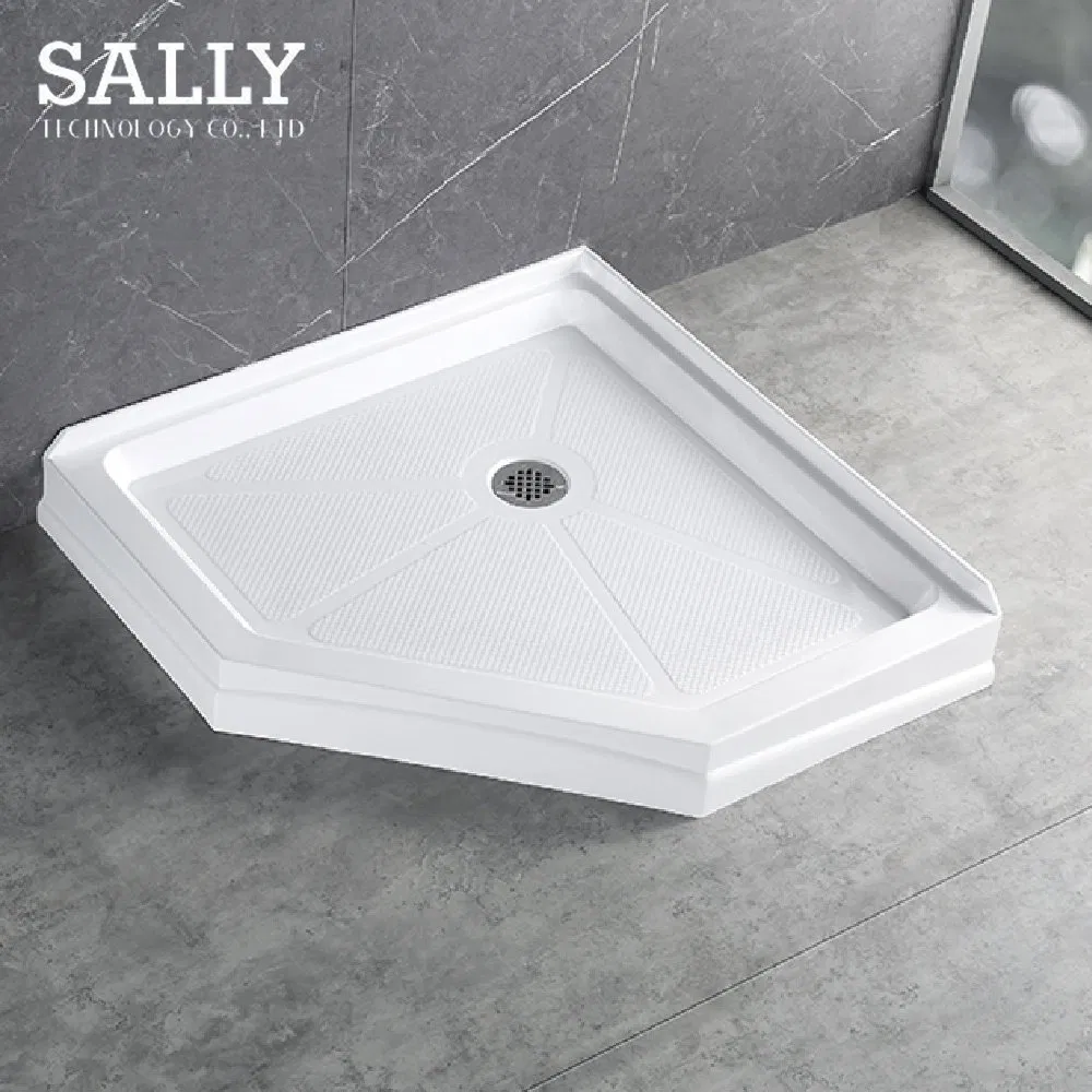 Neo-Angle Diamond White Shower Base with Center Drain 38X38 Inch