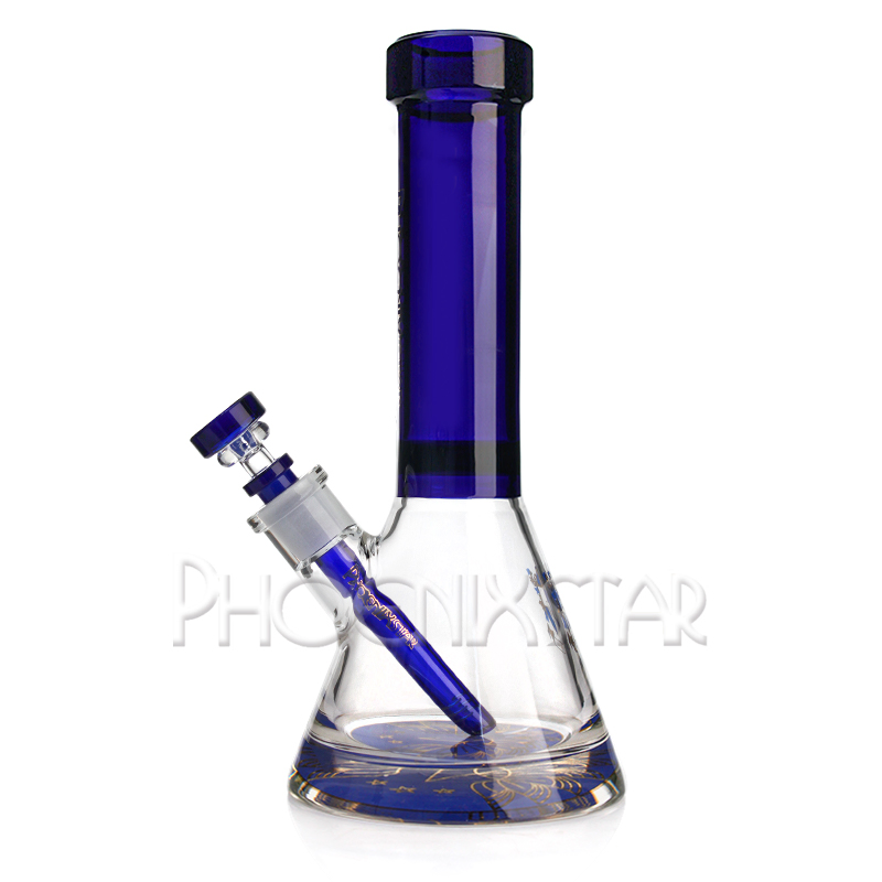 Phoenix Star 12 Inches 9mm Thickness Mixed Colors Glass Beaker Base Hookah Sweet Puff Smoking Water Pipe Wholesale Pyrex Glass Pipe