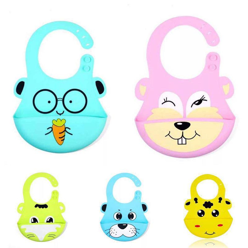 Baby Food Three-Dimensional Waterproof Children's Large Drool Pocket Silicone Bibs