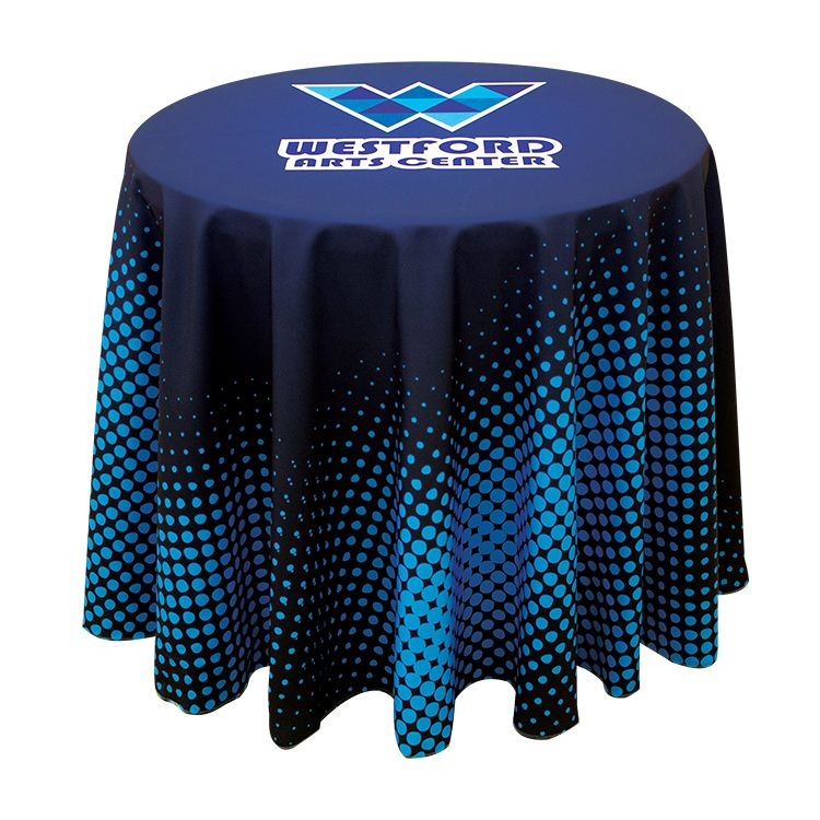 Qualtiy Printing 300d Woven Polyester Fitted Table Cloth Cover for Wedding Party
