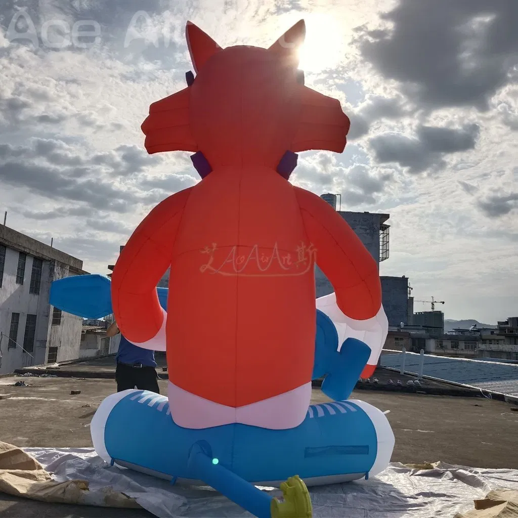 Inflatable Fox with Guitar Inflatable Animal Cartoon Animal Balloon for Outdoor Advertising Promotion Event Decoration