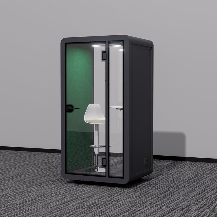 Mobile Soundproof Meeting Room with Glass and Sound-Absorbing Cotton for Corner Office Space