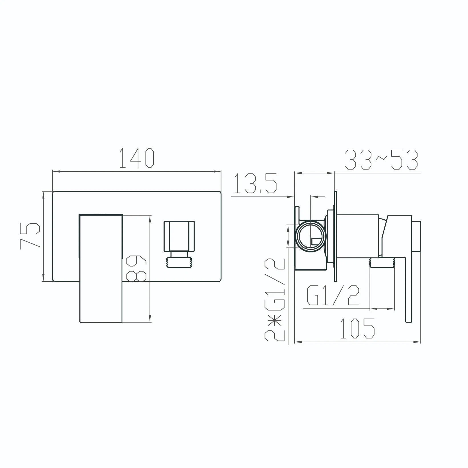 Смеситель для биде латунный Luxury Brass с распылителем