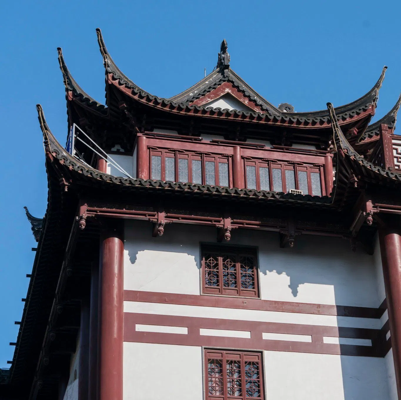 Round Wooden Pillars Ancient Pavilion Preservative Wood