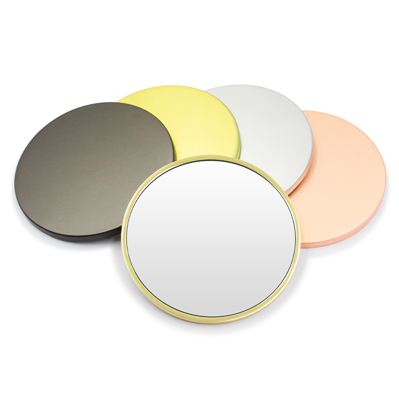 Zinc Alloy Luxury Black Cute Wholesale Small Makeup Mirror Metal Gold Storage Mini Round Cosmetic Mirror