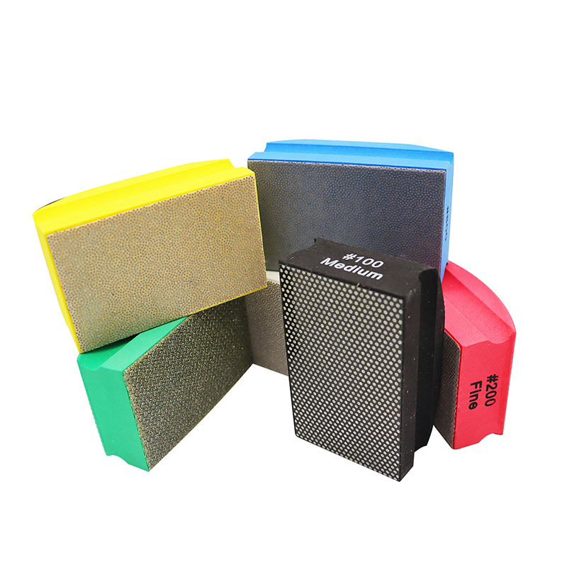 55*90mm Electroplated Resin Diamond Sponge Hand Polishing Pads Sanding Block