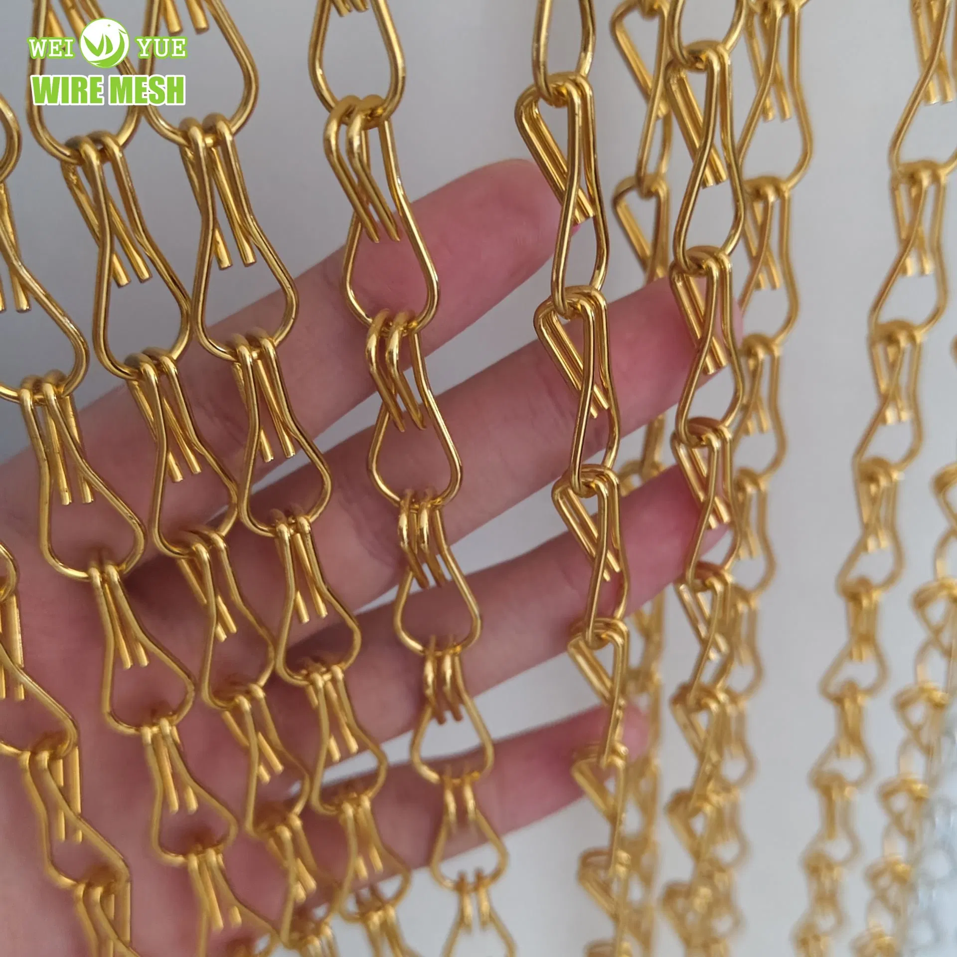 Aluminum Double Hook Chain for Room Door Windows Decoration Hook
