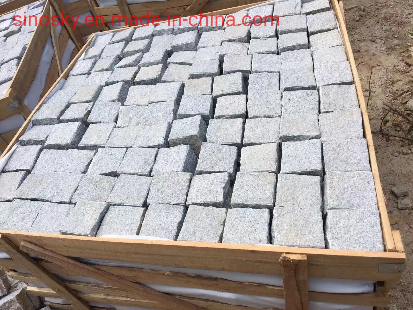 Grey Yellow Red Black White Granite Cobble Stone Cubestone for Walkway/Driveway/Parking Pavers/Paving