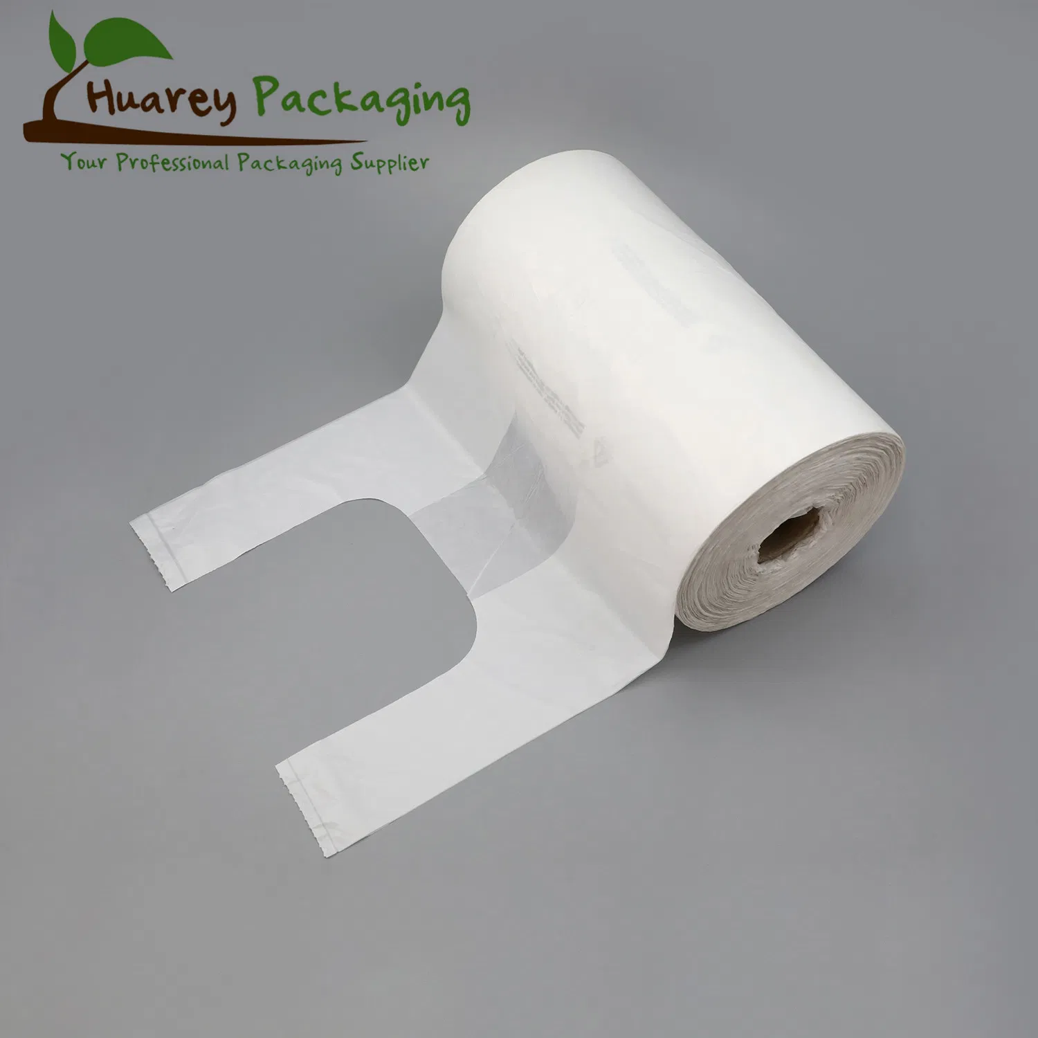 Biodegradable Material HDPE LDPE Natural Color T-Shirt Bag Gusset Bag on Roll