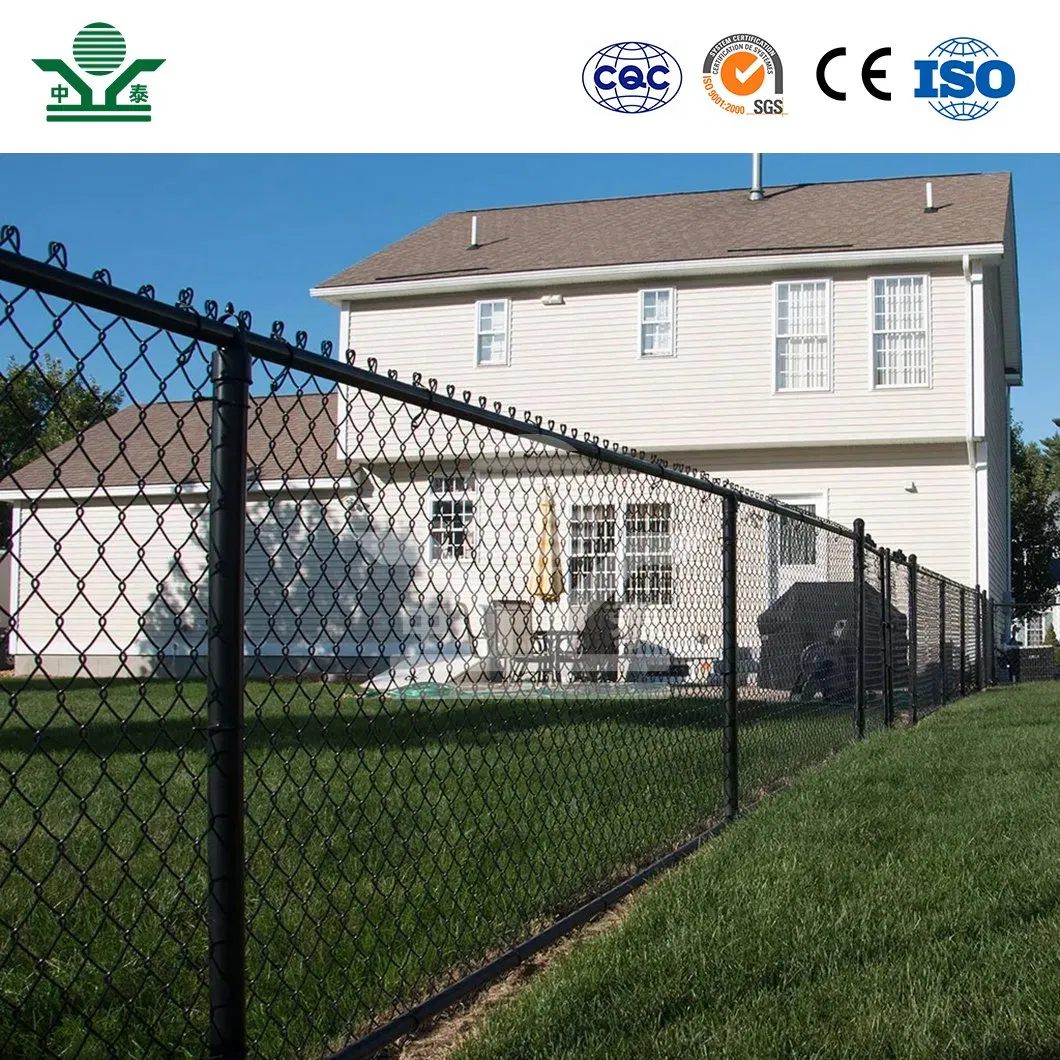 Zhongtai Black Chain Link Fence China Suppliers Portable Stadium Chain Link Fence 3.8mm Diameter Stadium Guardrail Chain Link Fence