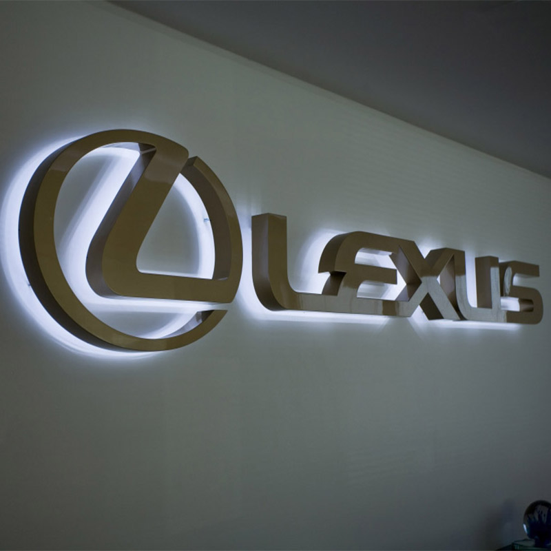 Backlit Commercial Business Reception LED Signs Metal Logo Channel Letters