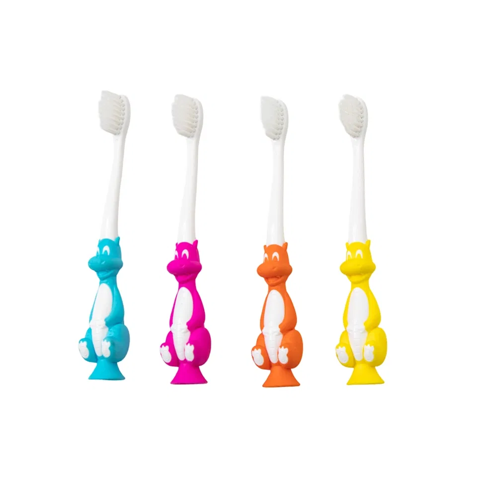 High Quality Kids Soft Bristles Plastic Toothbrush Cartoon Dinosaur Handle Kids Toothbrush